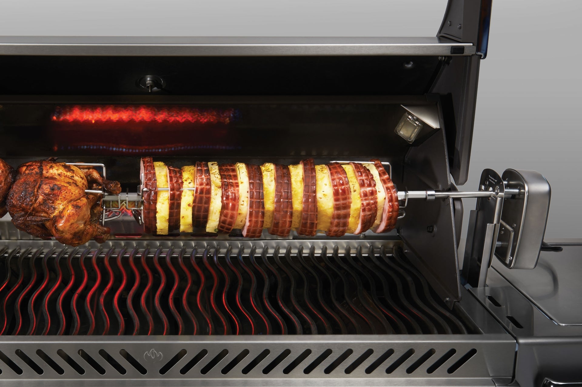 Napoleon Drehspieß- Kit für LEX 485 & Prestige 500/ Prestige PRO 500, Benutzung