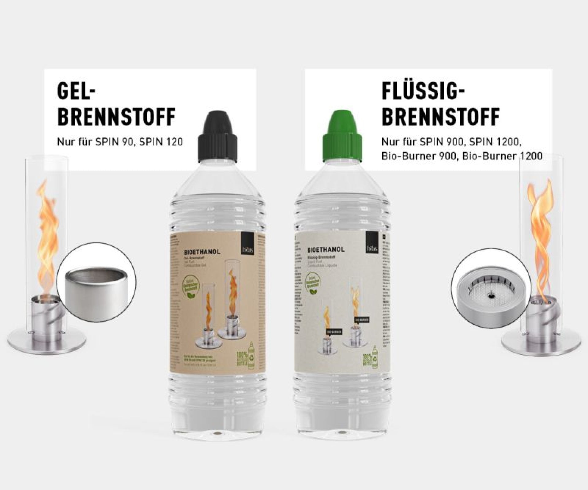 höfats - SPIN 1200 Bio-Burner mit Eco-Ring und Löschdeckel