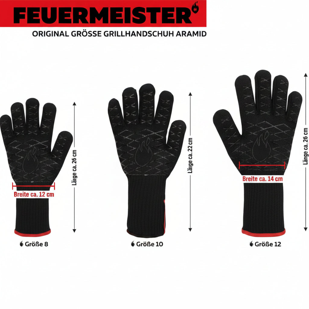 Feuermeister Grillhandschuhe Größenunterschiede