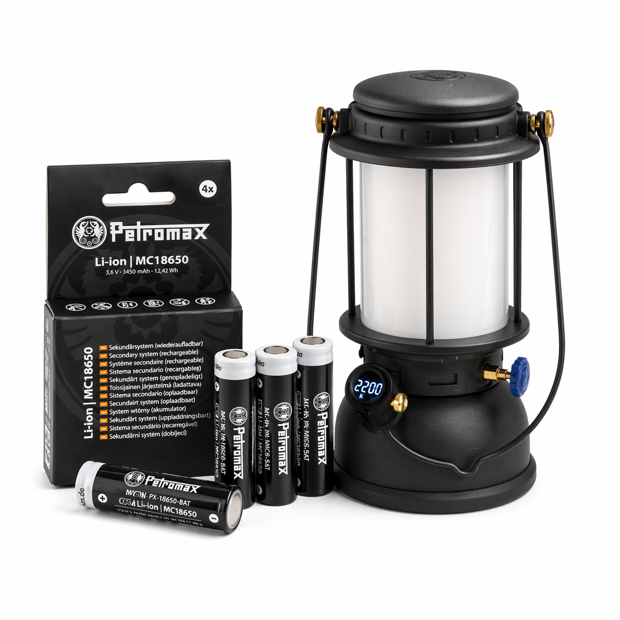 Petromax - LM500 LED Laterne + LM500 Wiederaufladbare Li-Ion Akkus