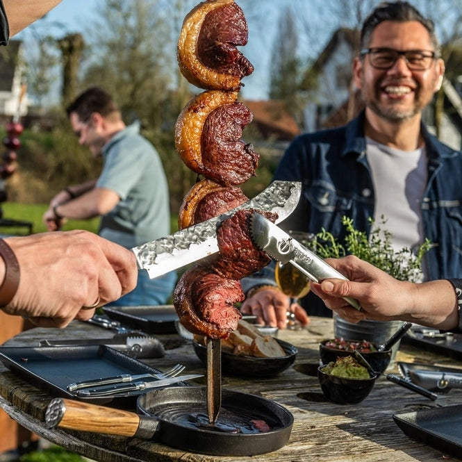 Montargo Servierpfanne Forged Churrasco spieß in der pfanne der nicht wegrutscht