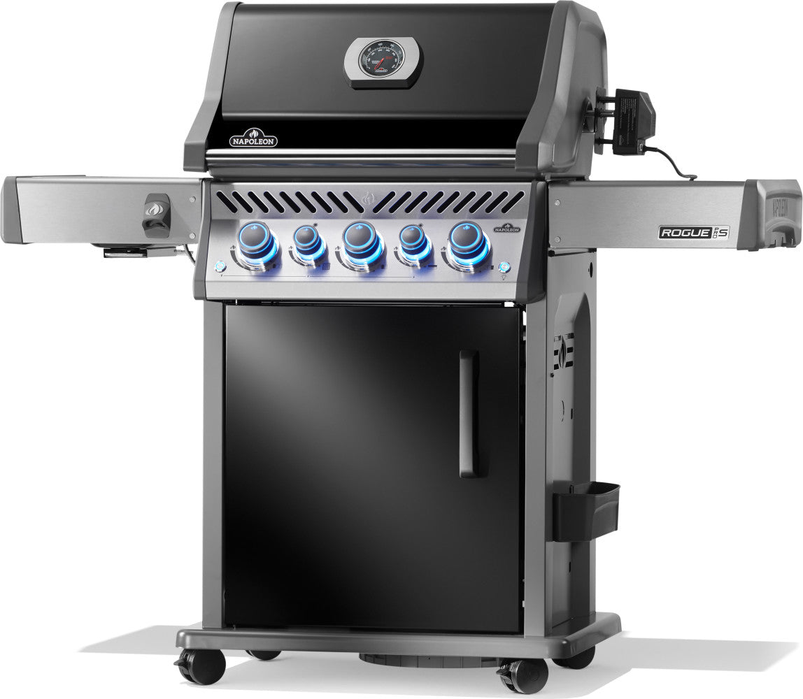 Napoleon Rogue PRO-S 425 RSIB  Schwarz – Inkl. Edelstahl-Drehspieß, SIZZLE ZONE  Heckbrenner_