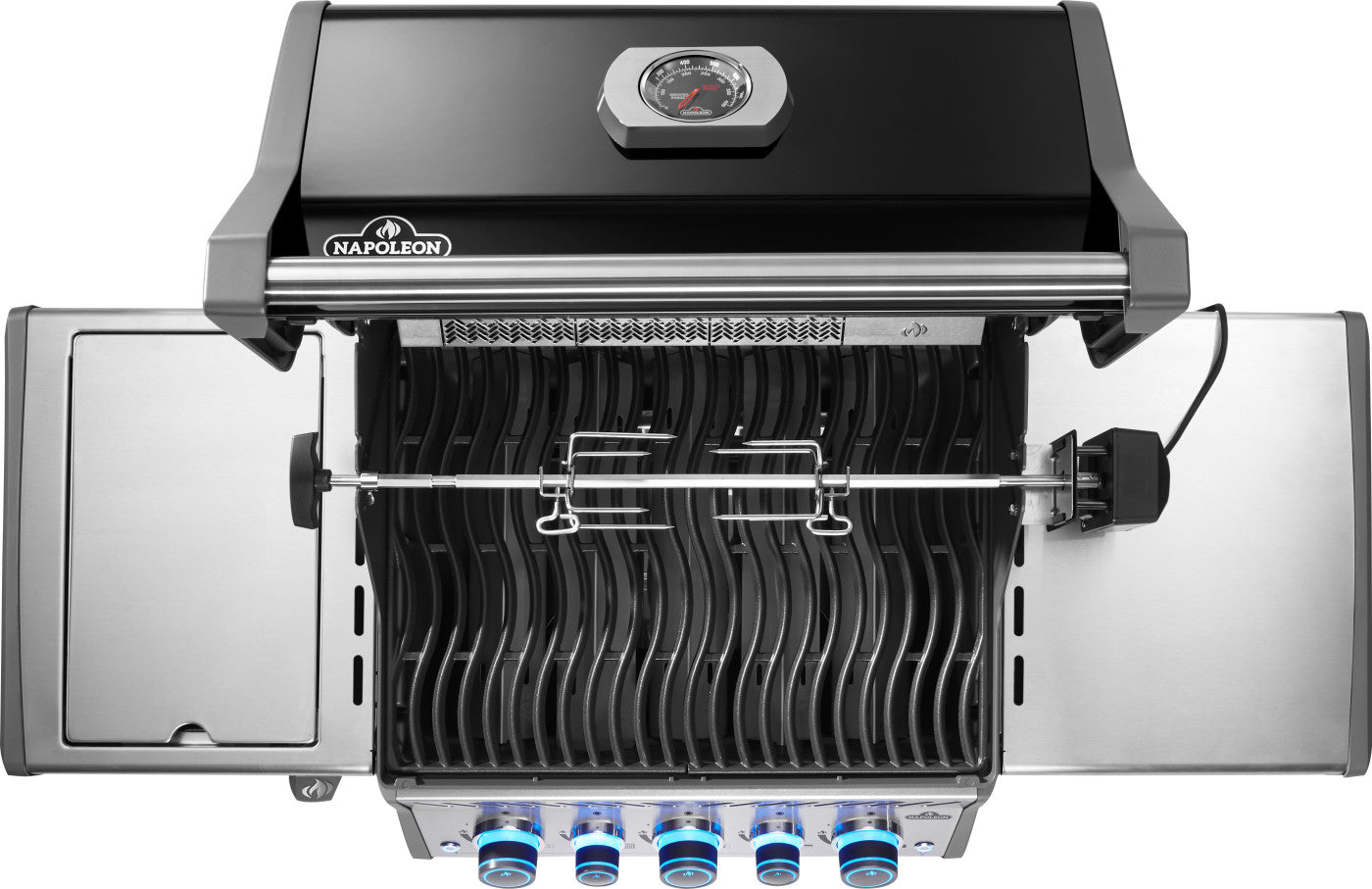 Napoleon Rogue PRO-S 425 RSIB  Schwarz – Inkl. Edelstahl-Drehspieß, SIZZLE ZONE  Heckbrenner_