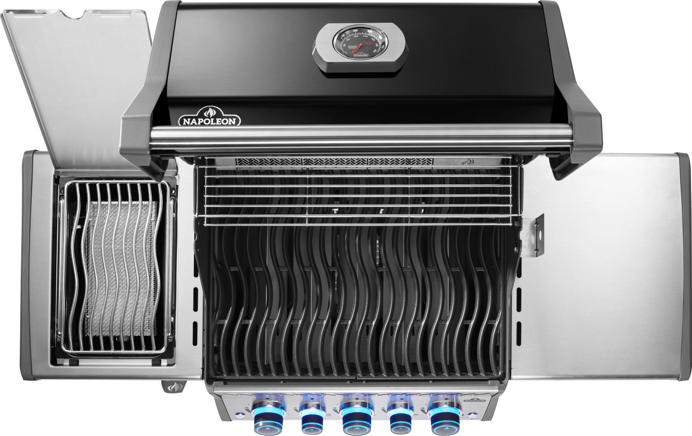 Napoleon Rogue PRO-S 425 RSIB  Schwarz – Inkl. Edelstahl-Drehspieß, SIZZLE ZONE  Heckbrenner_