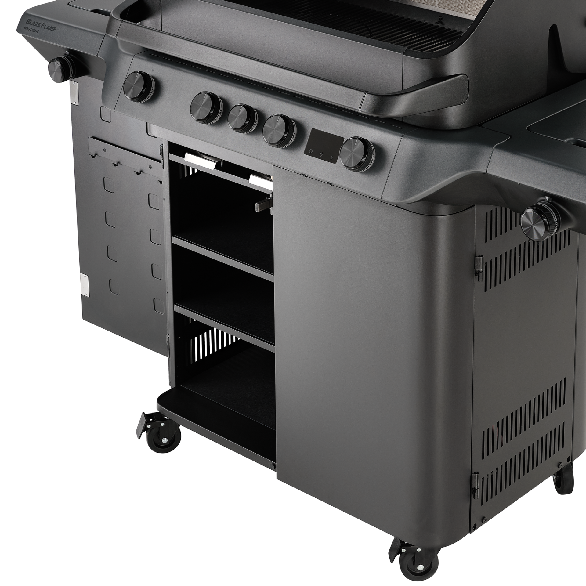 Rösle Blazeflame Master 4 detailansicht stauraum, türen geschlossen