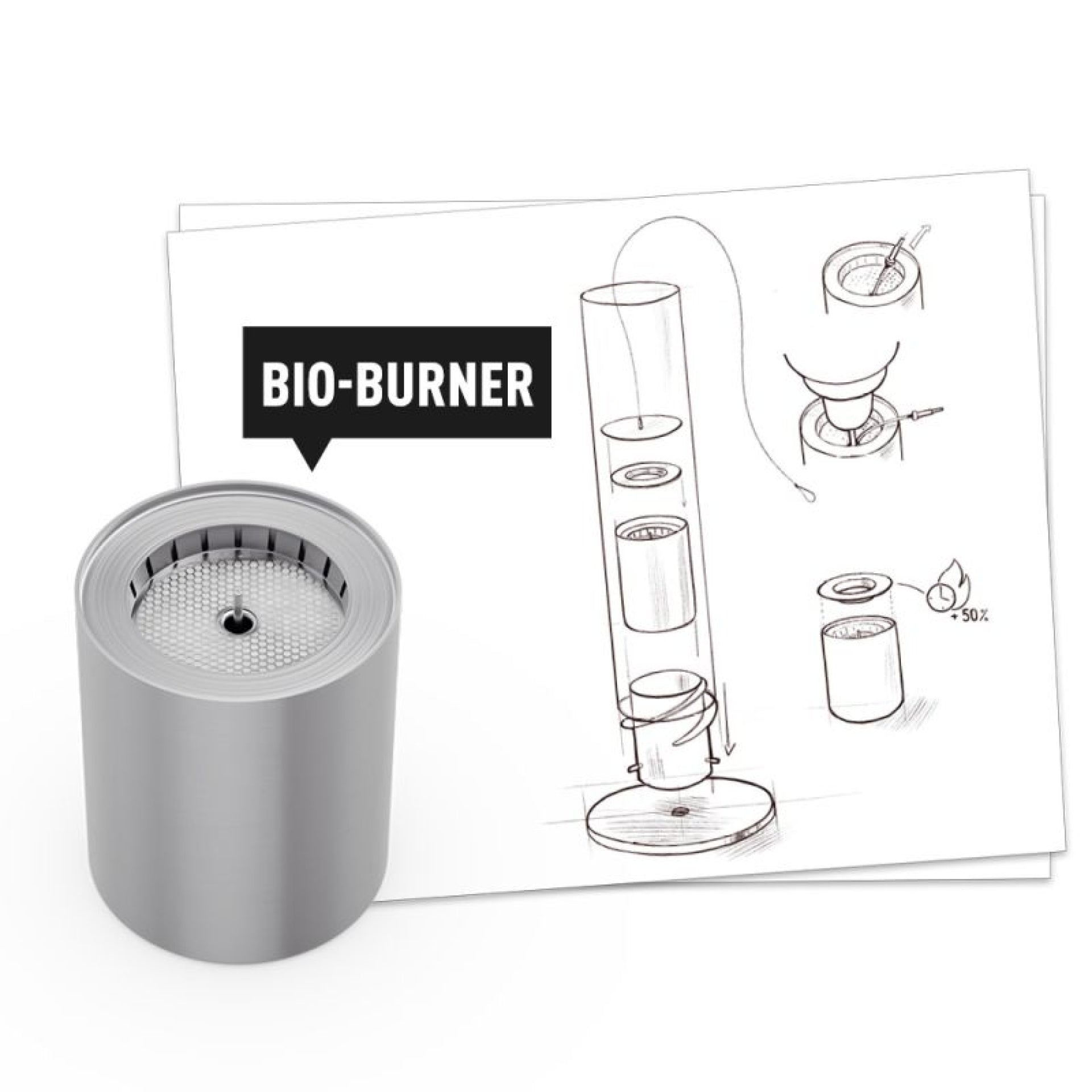 höfats - SPIN 1200 Bio-Burner mit Eco-Ring und Löschdeckel
